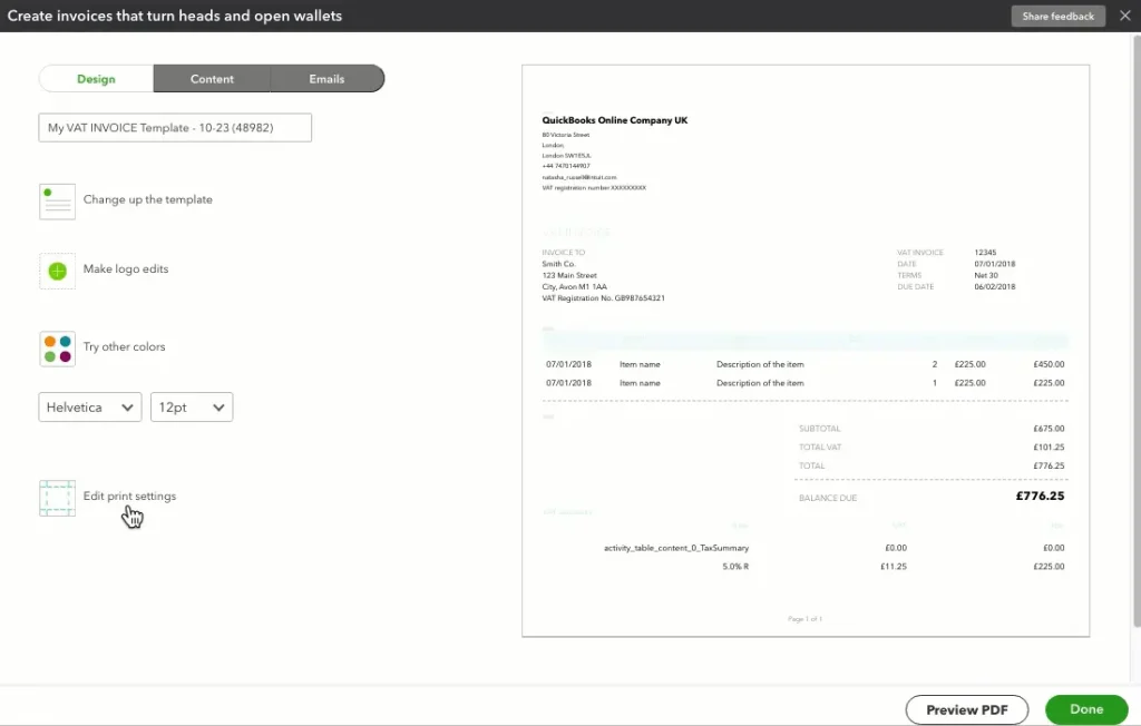 First, tap on the edit print settings option