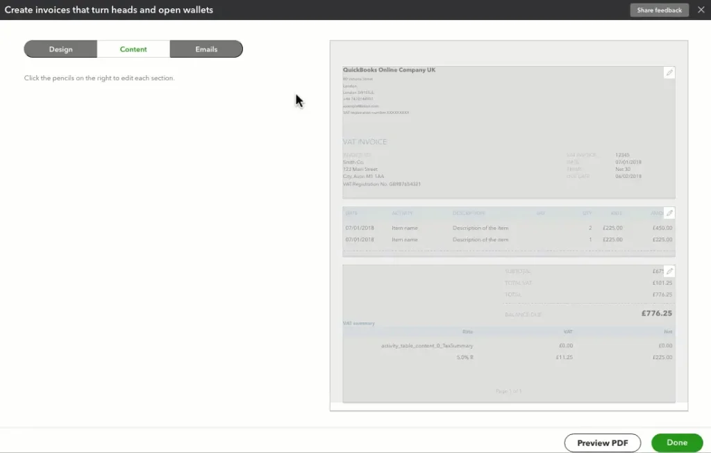 Update Invoice Details
