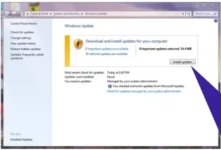 Download and Install updates for you computer