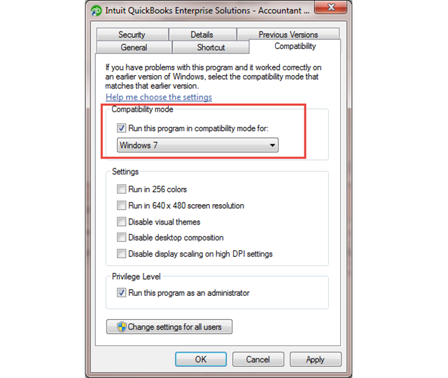 Run the QuickBooks as an Administrator 