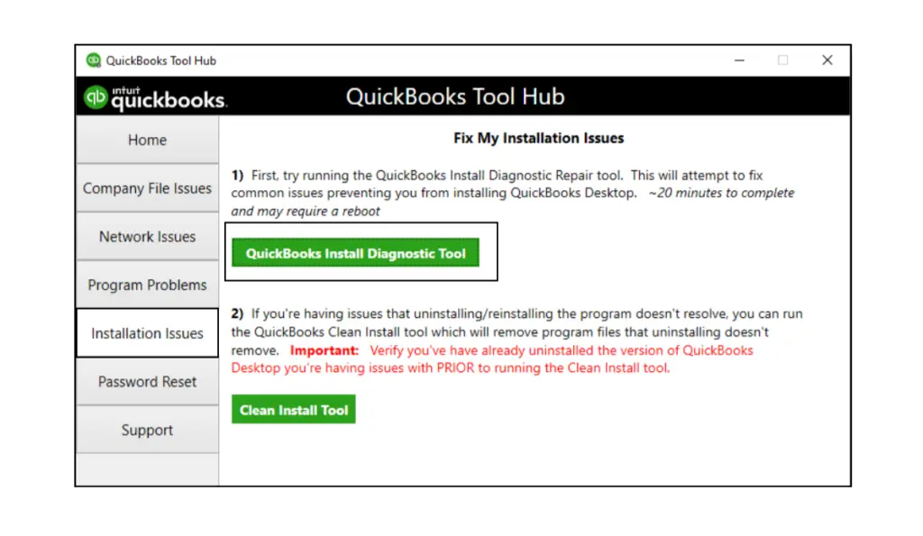 QuickBooks Install Diagnostic Tool 