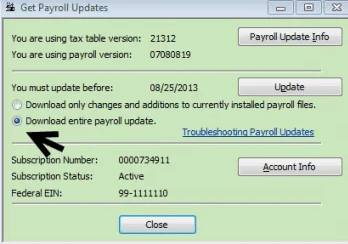 QuickBooks update payroll tax tables