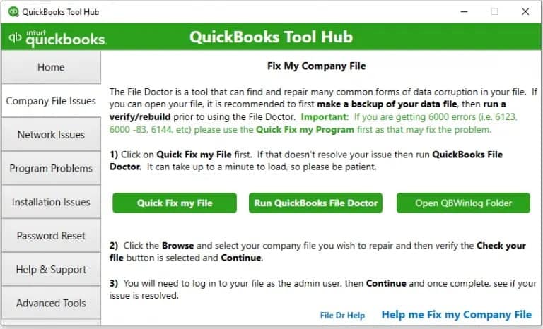 Company File Issues