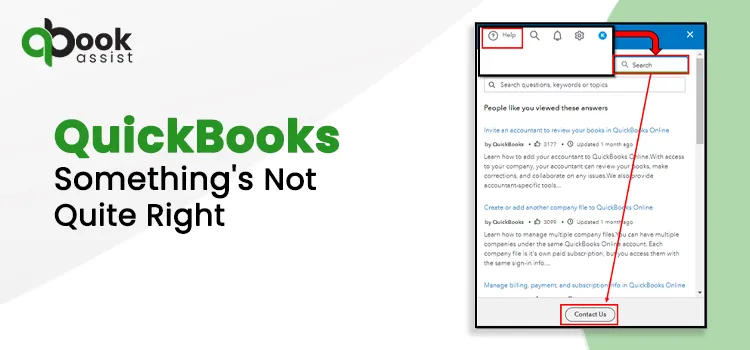 QuickBooks Somethings Not Quite Right