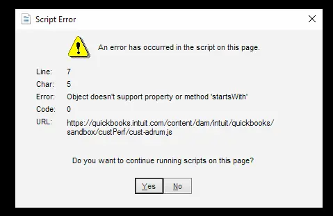 QuickBooks-Script-Error