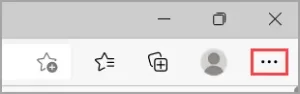 Microsoft Edge browser More options