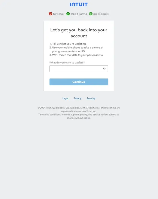 QuickBooks Online account recovery password reset steps