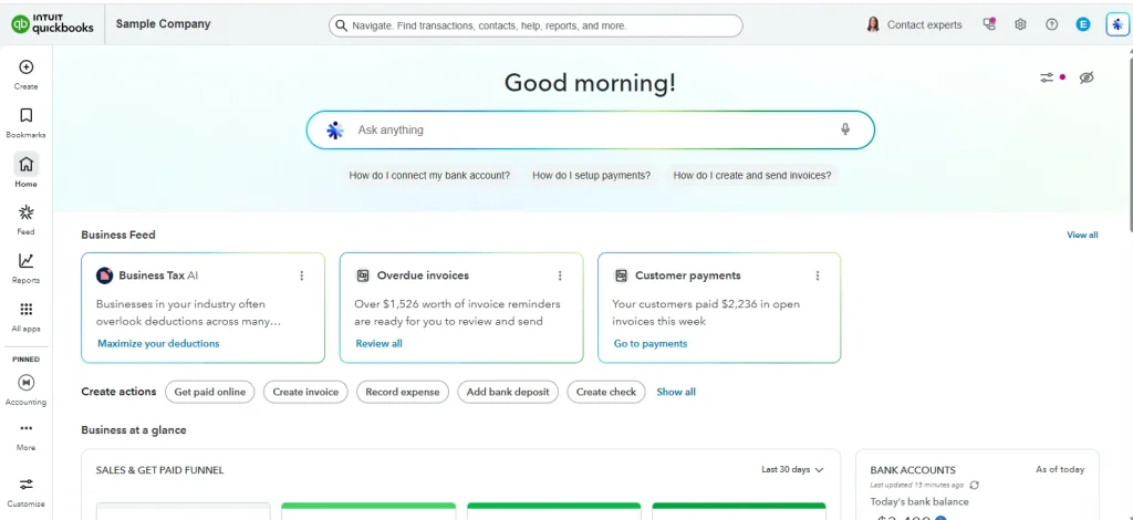 Test drive and practice using QuickBooks Online