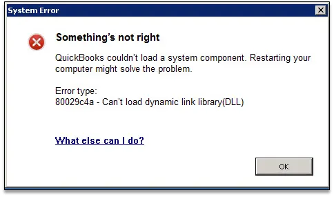 QuickBooks error 80029c4a