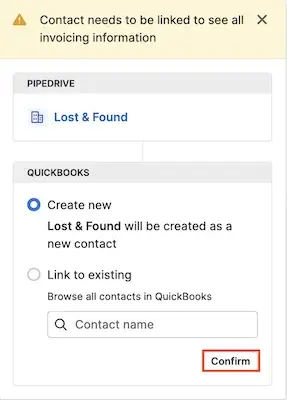 Confirm option to complete the linking.